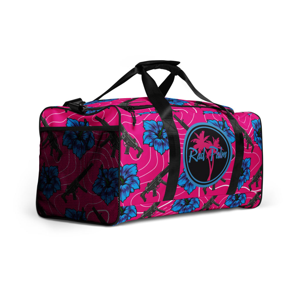 Bolsa de lona de gran capacidad con diseño de hibisco de Rad Palm