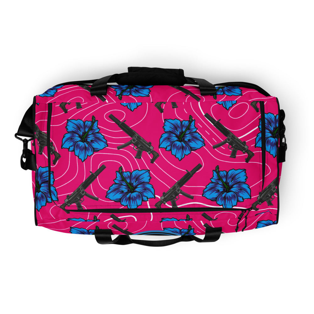 Bolsa de lona de gran capacidad con diseño de hibisco de Rad Palm