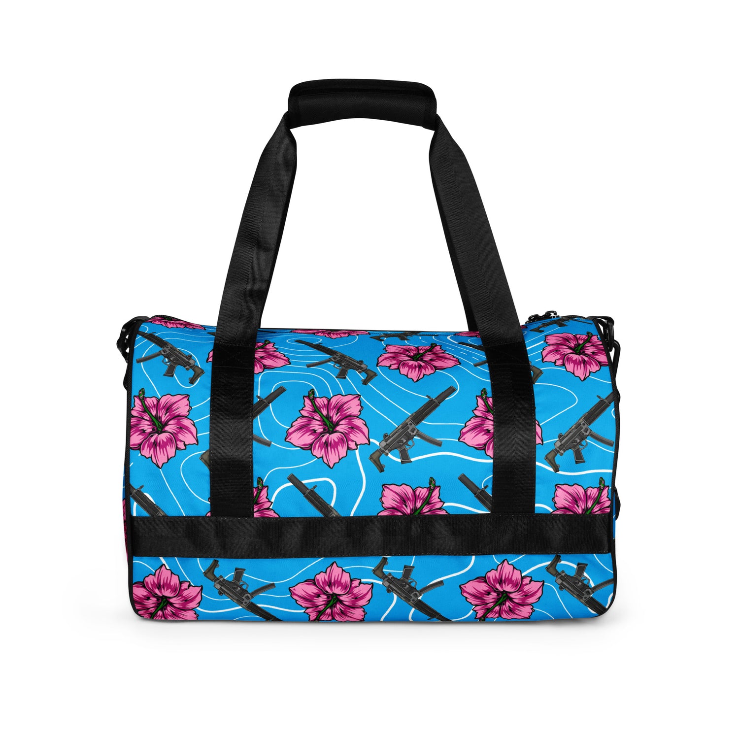 High Capacity Hibiscus Blue Gym Bag