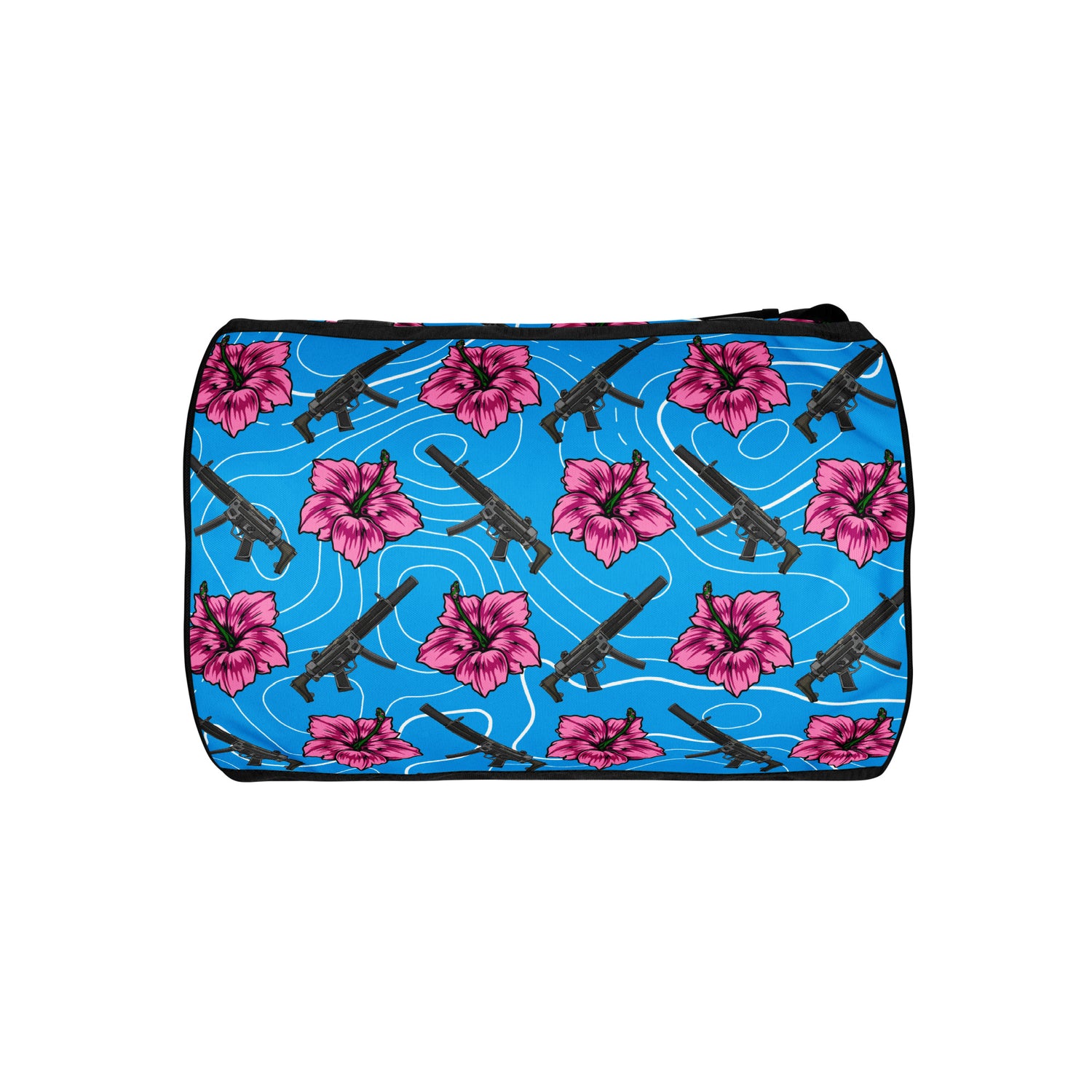 High Capacity Hibiscus Blue Gym Bag
