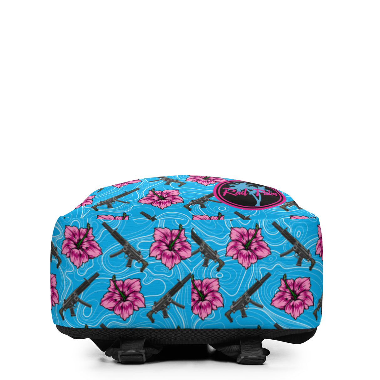 Mochila minimalista azul hibisco de gran capacidad de Rad Palm