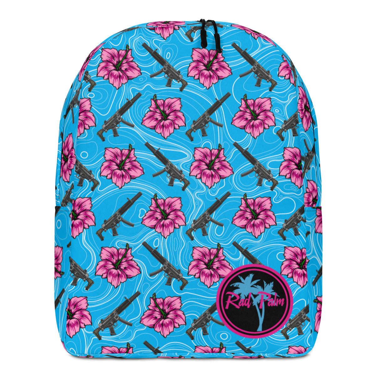 Mochila minimalista azul hibisco de gran capacidad de Rad Palm