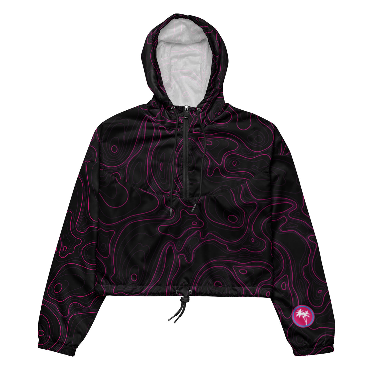 Cortavientos corto para mujer Rad Palm Dark Neon