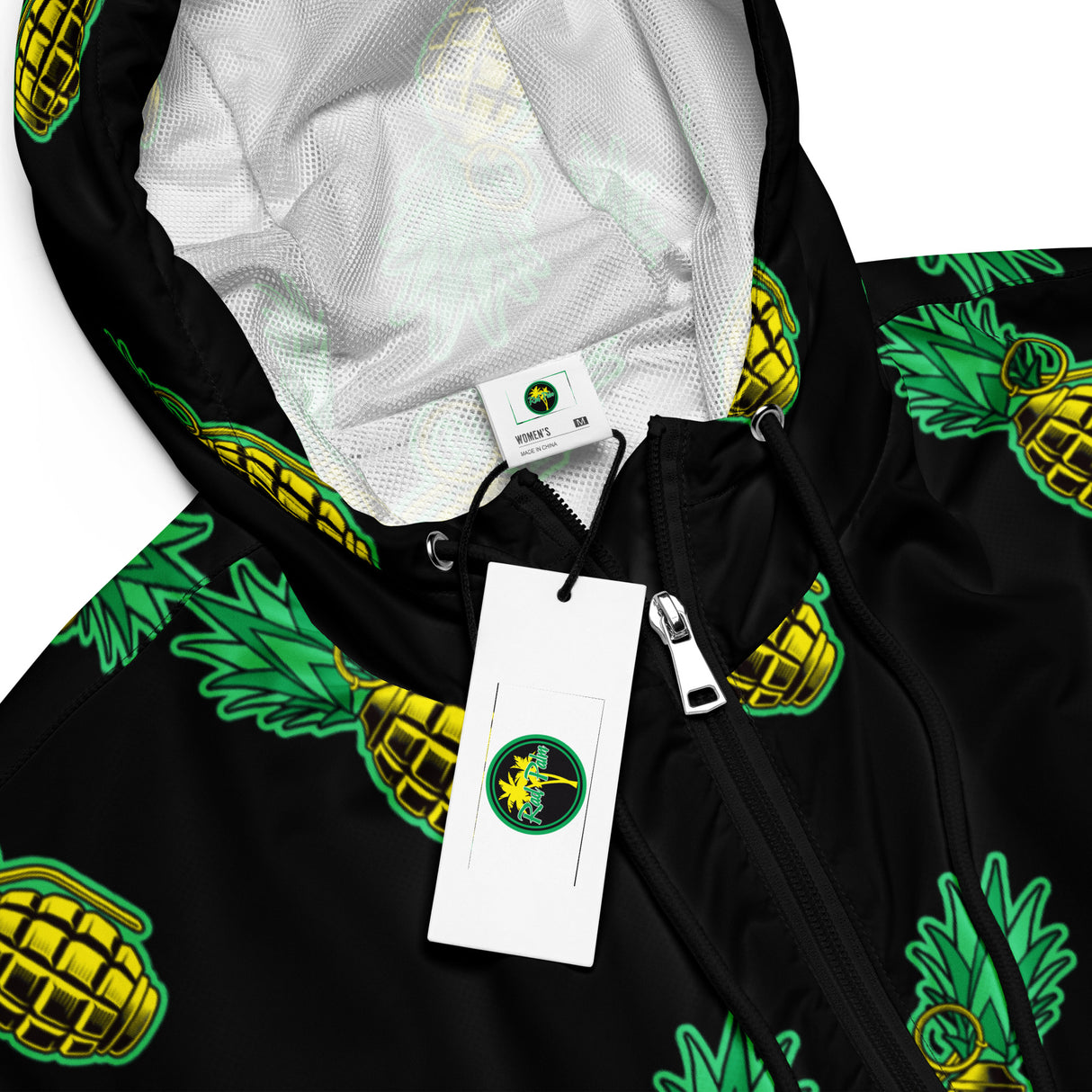 Cortavientos corto para mujer Rad Palm Pineapple Death