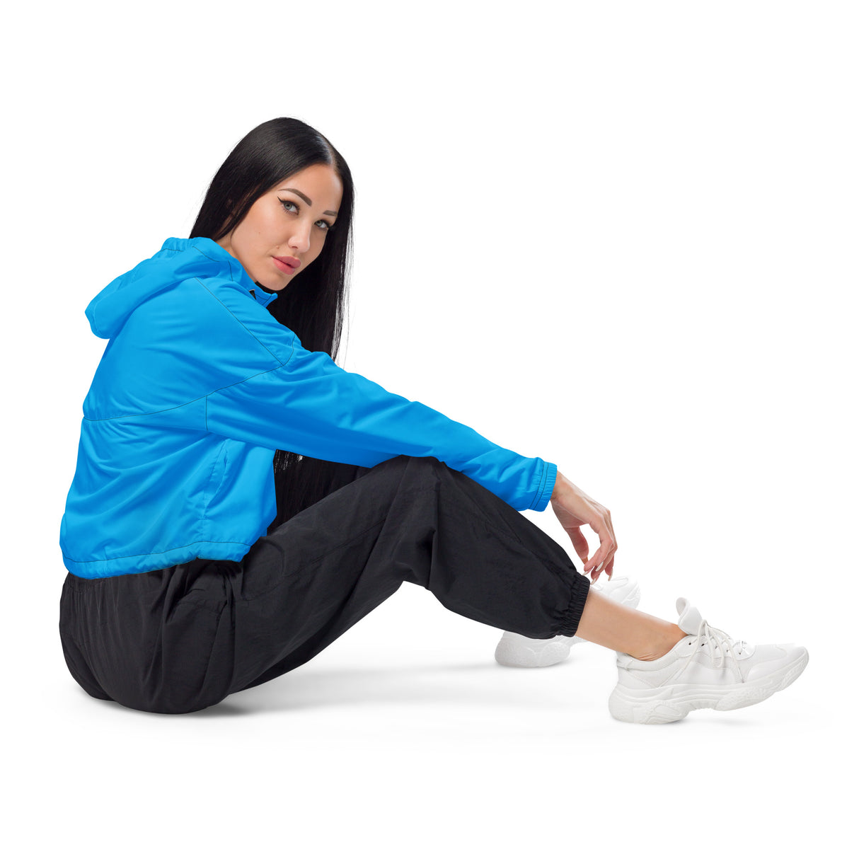 Cortavientos corto azul brillante para mujer de Rad Palm