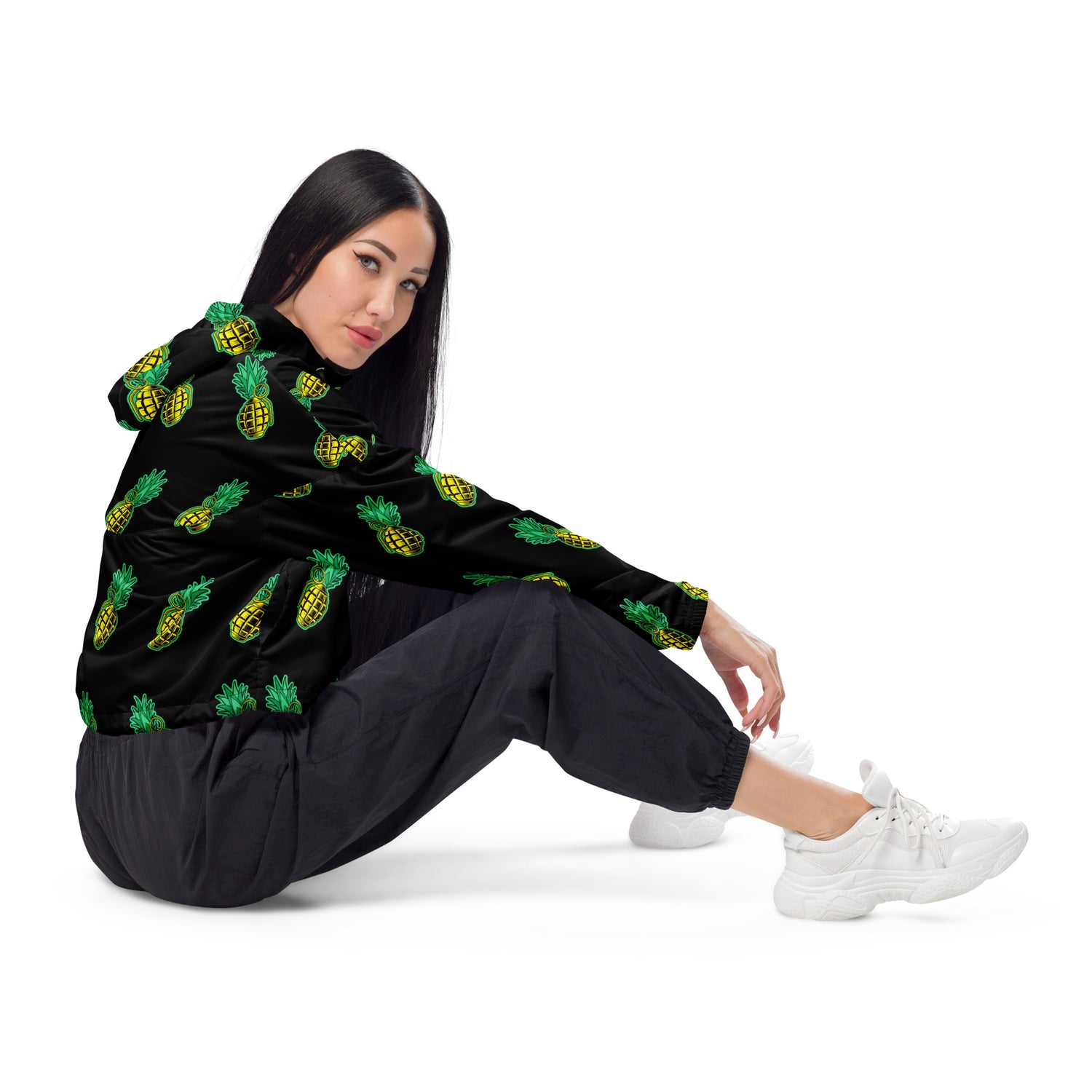 Cortavientos corto para mujer Rad Palm Pineapple Death