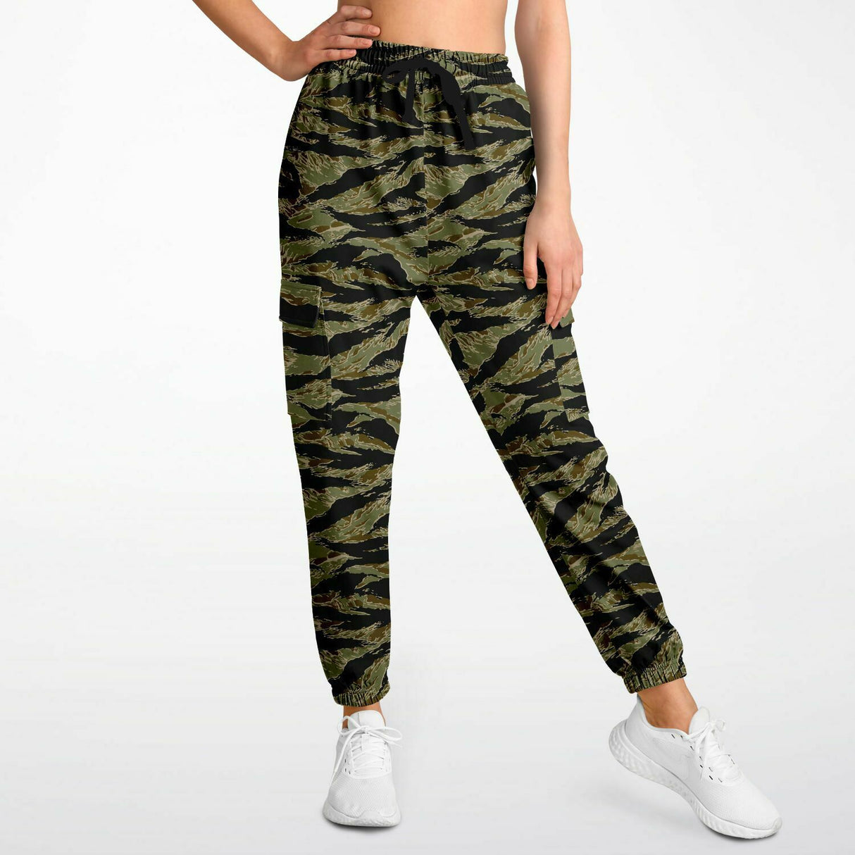 Pantalones de jogging cargo con rayas de tigre de Rad Palm