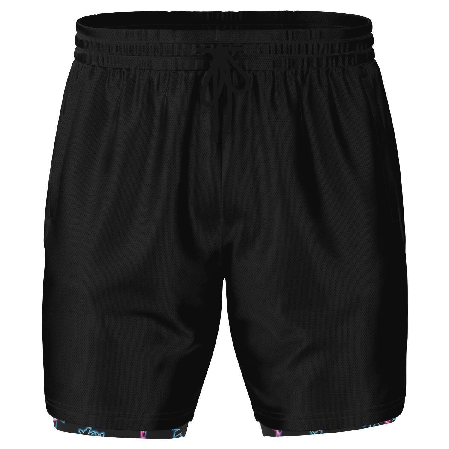 Rad Palm Neon Flamingo Men's 2-in-1 Shorts