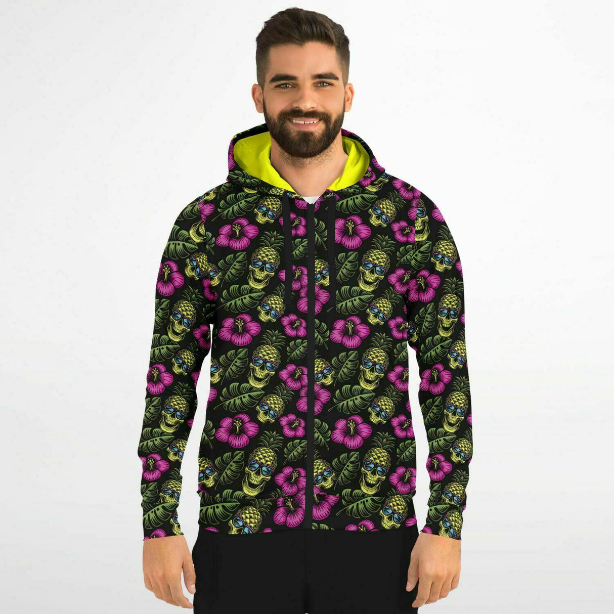 Rad Palm Pineapple Head Zip Up Hoodie