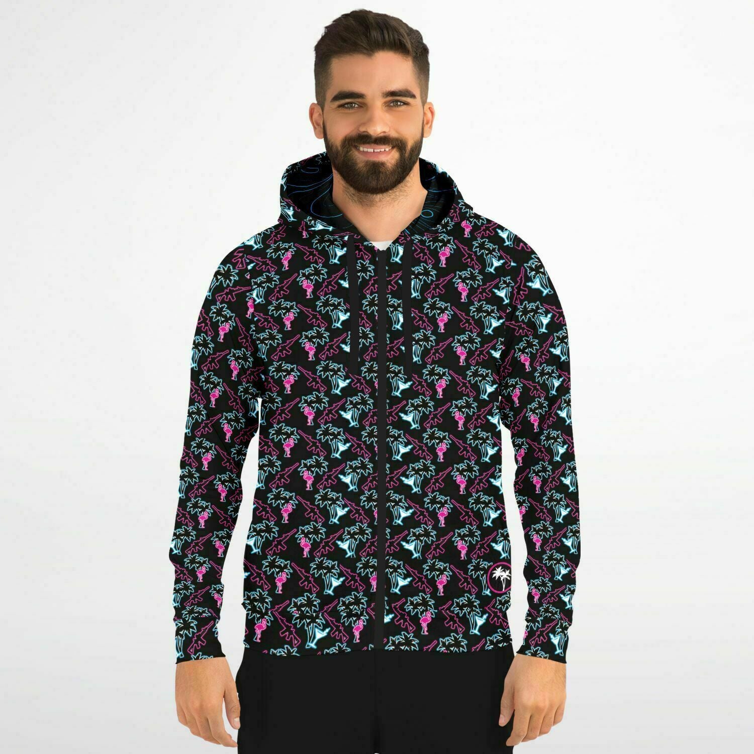Rad Palm Neon Attack Zip Up Hoodie