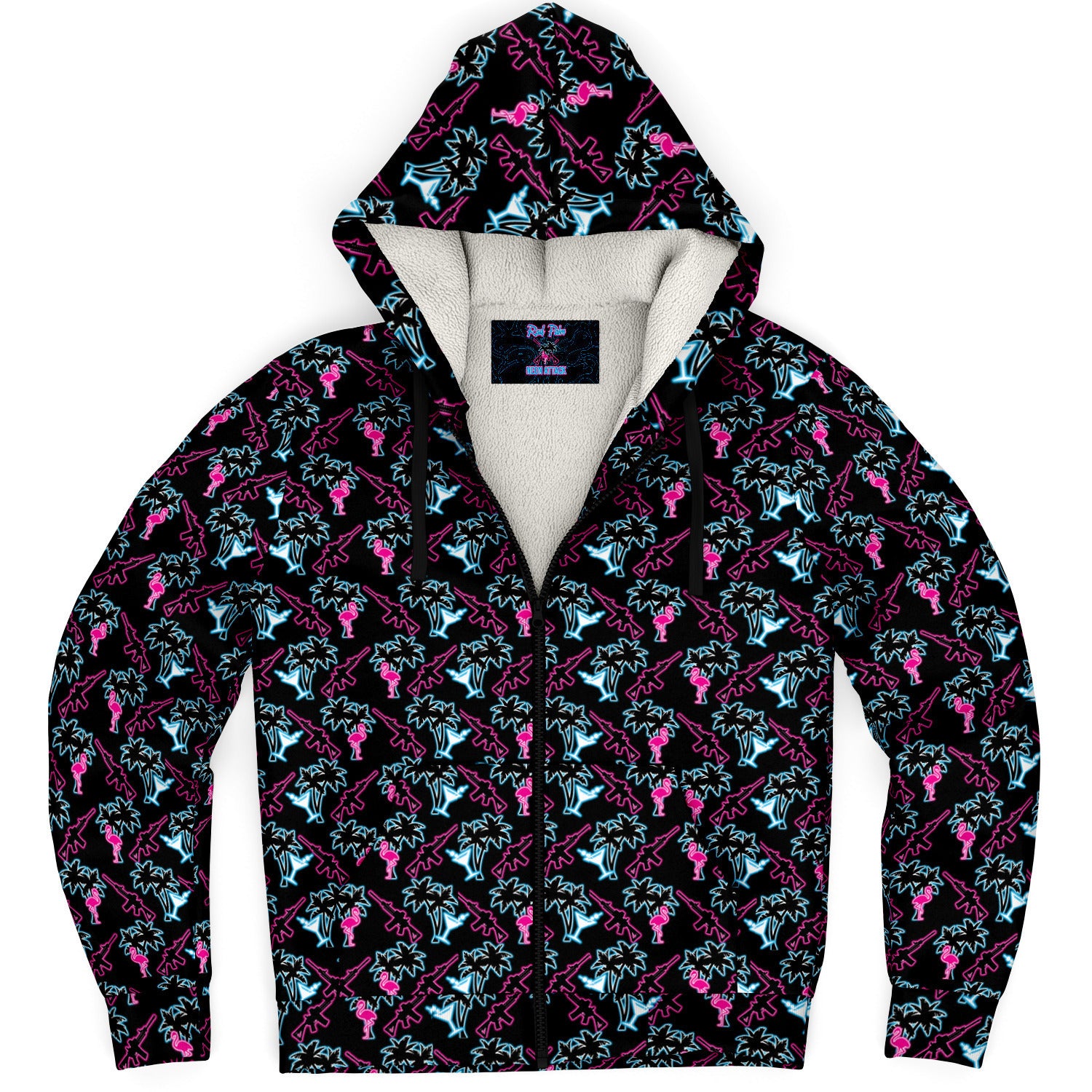 Rad Palm Neon Attack Fleece Lined Hoodie