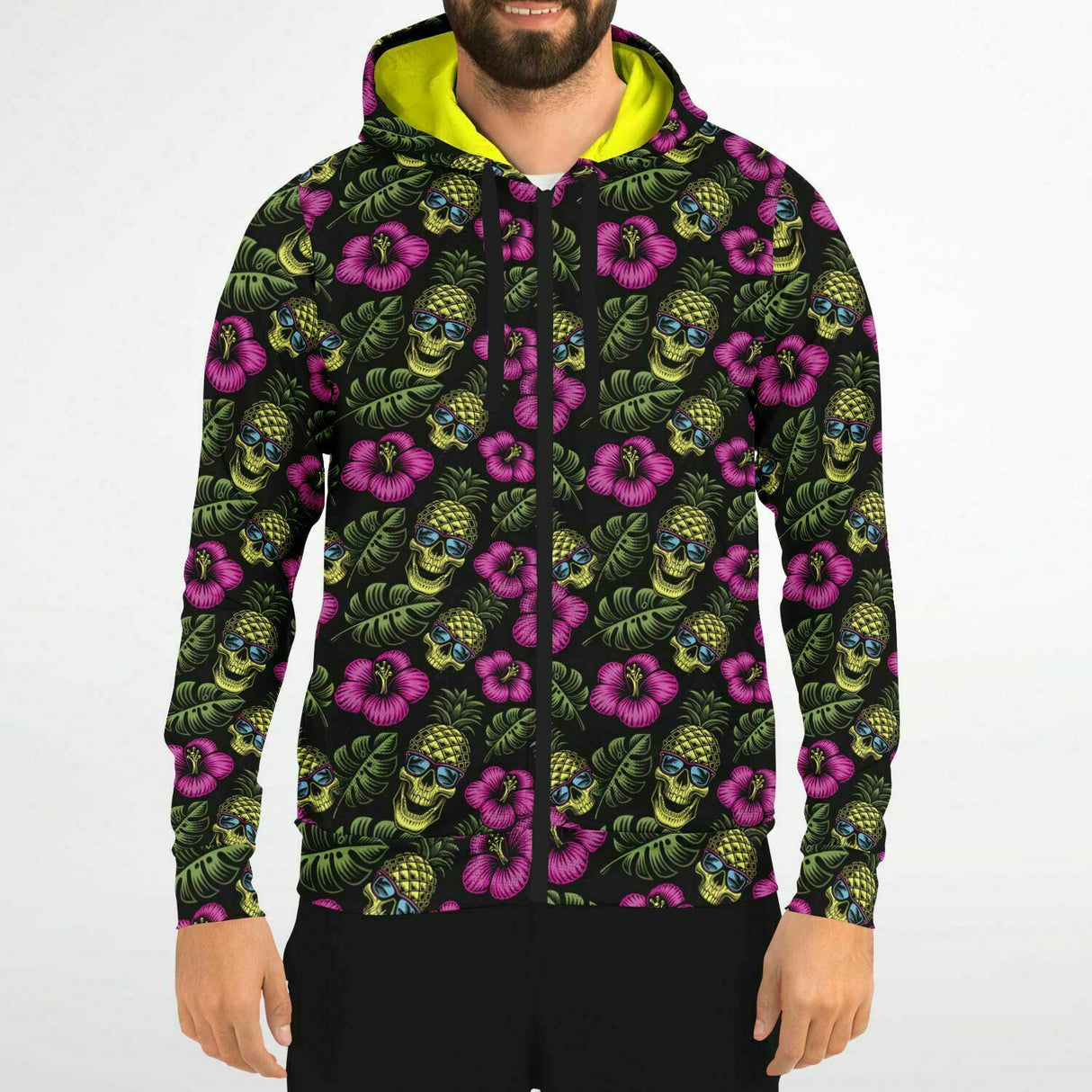 Rad Palm Pineapple Head Zip Up Hoodie