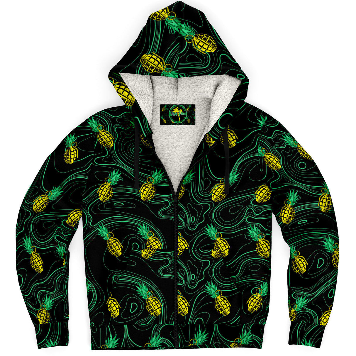 Rad Palm Pineapple Death Fleece Lined Hoodie
