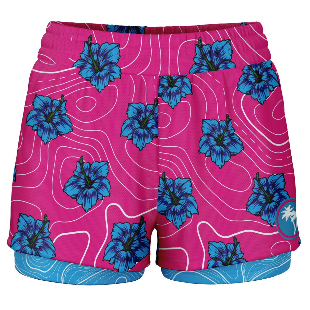 Rad Palm High Capacity Hibiscus Women's 2 in 1 Shorts
