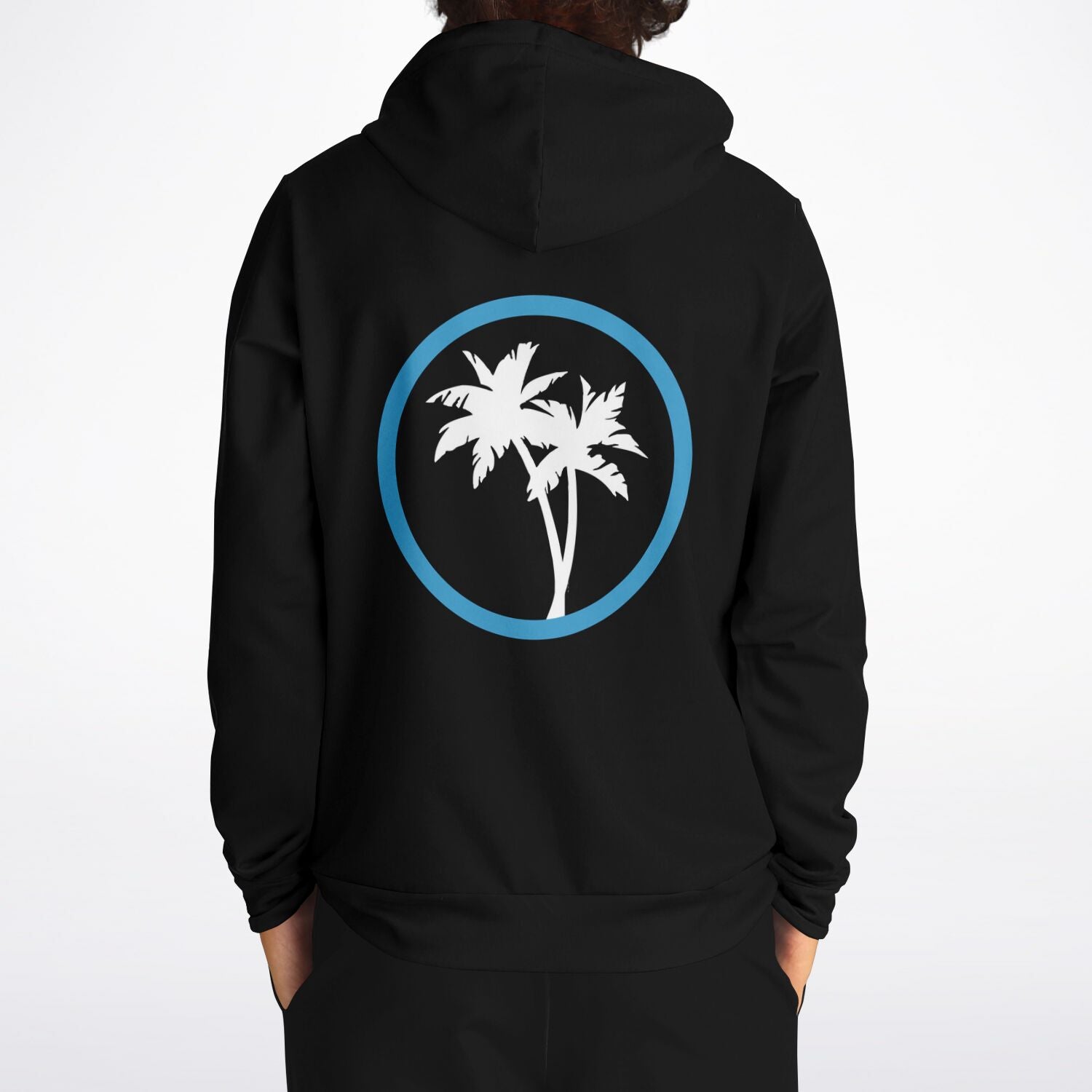 Rad Palm Icon Blue Topographic Pullover Hoodie