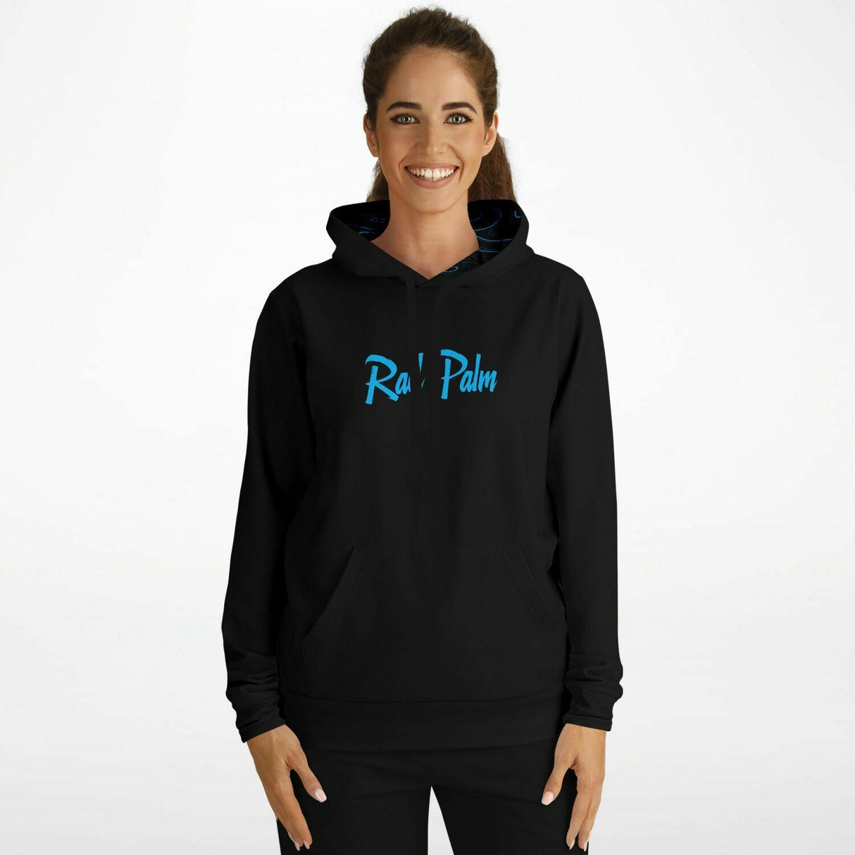 Rad Palm Icon Blue Topographic Pullover Hoodie