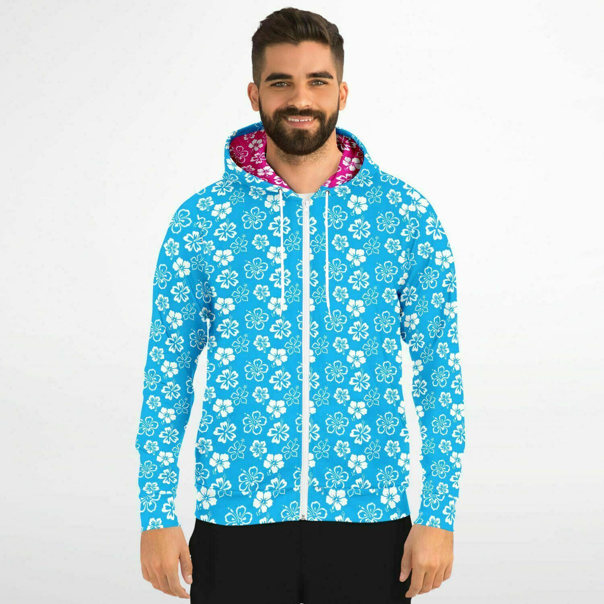 Rad Palm Blue Aloha Zip Up Hoodie