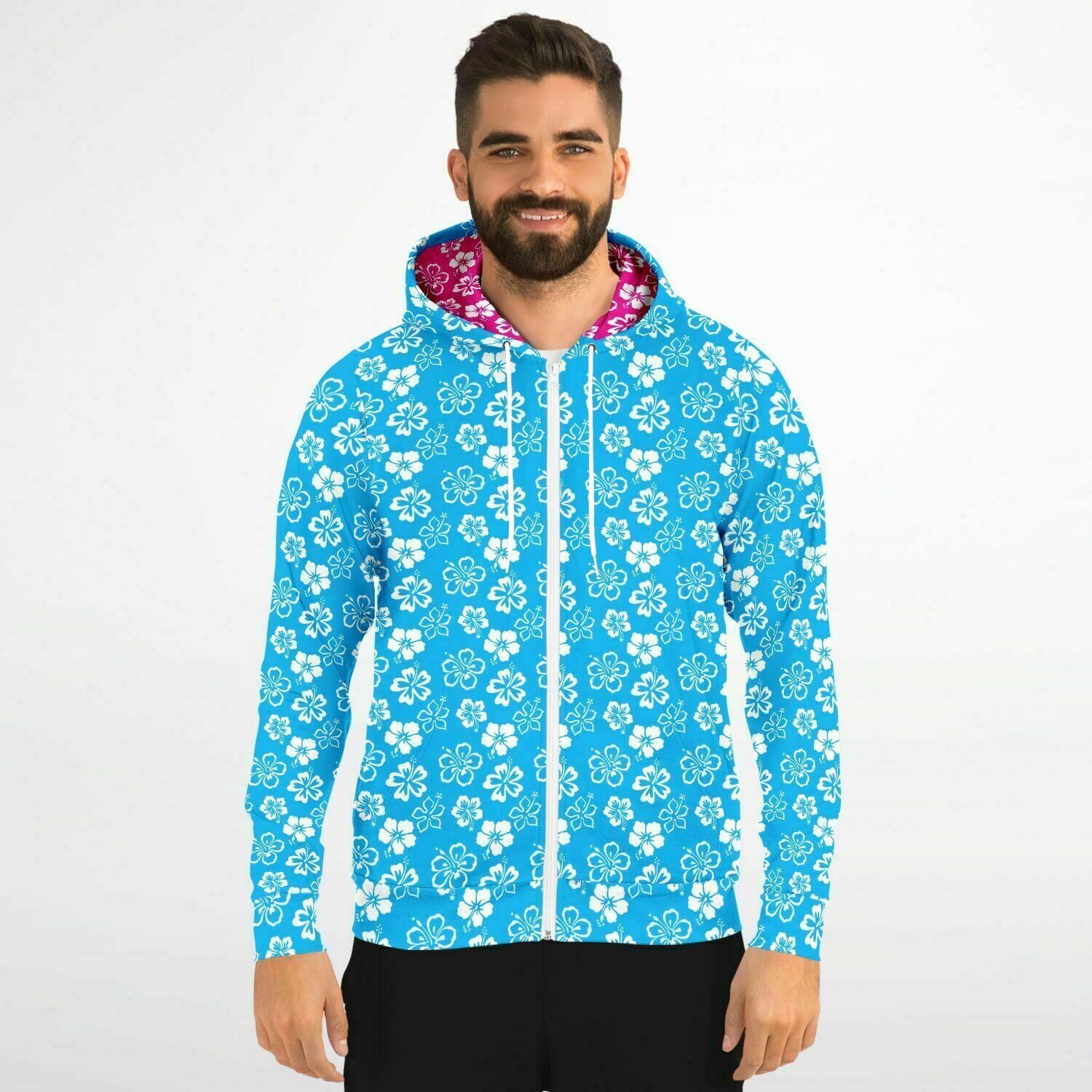 Rad Palm Blue Aloha Zip Up Hoodie