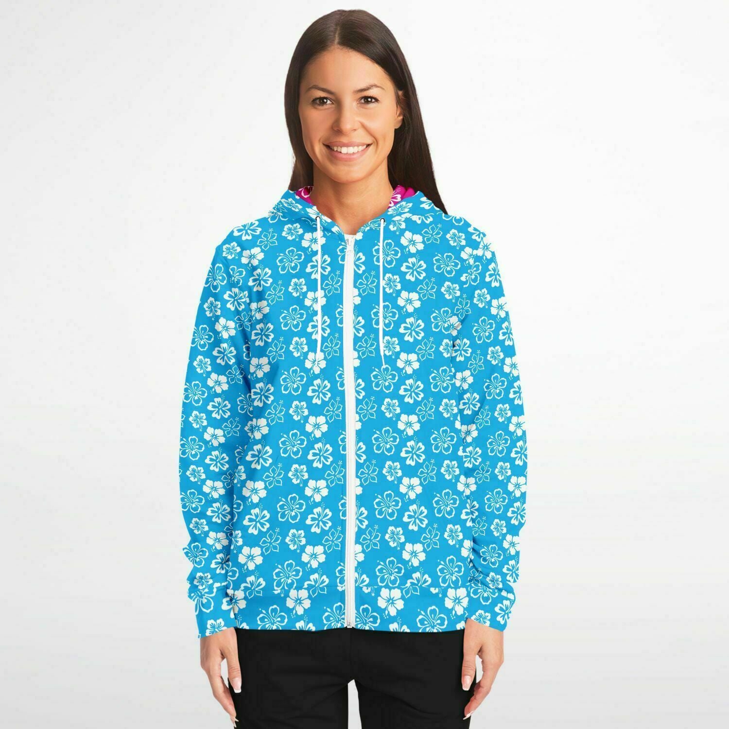 Rad Palm Blue Aloha Zip Up Hoodie