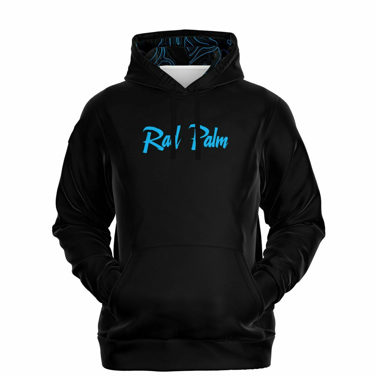 Rad Palm Icon Blue Topographic Pullover Hoodie