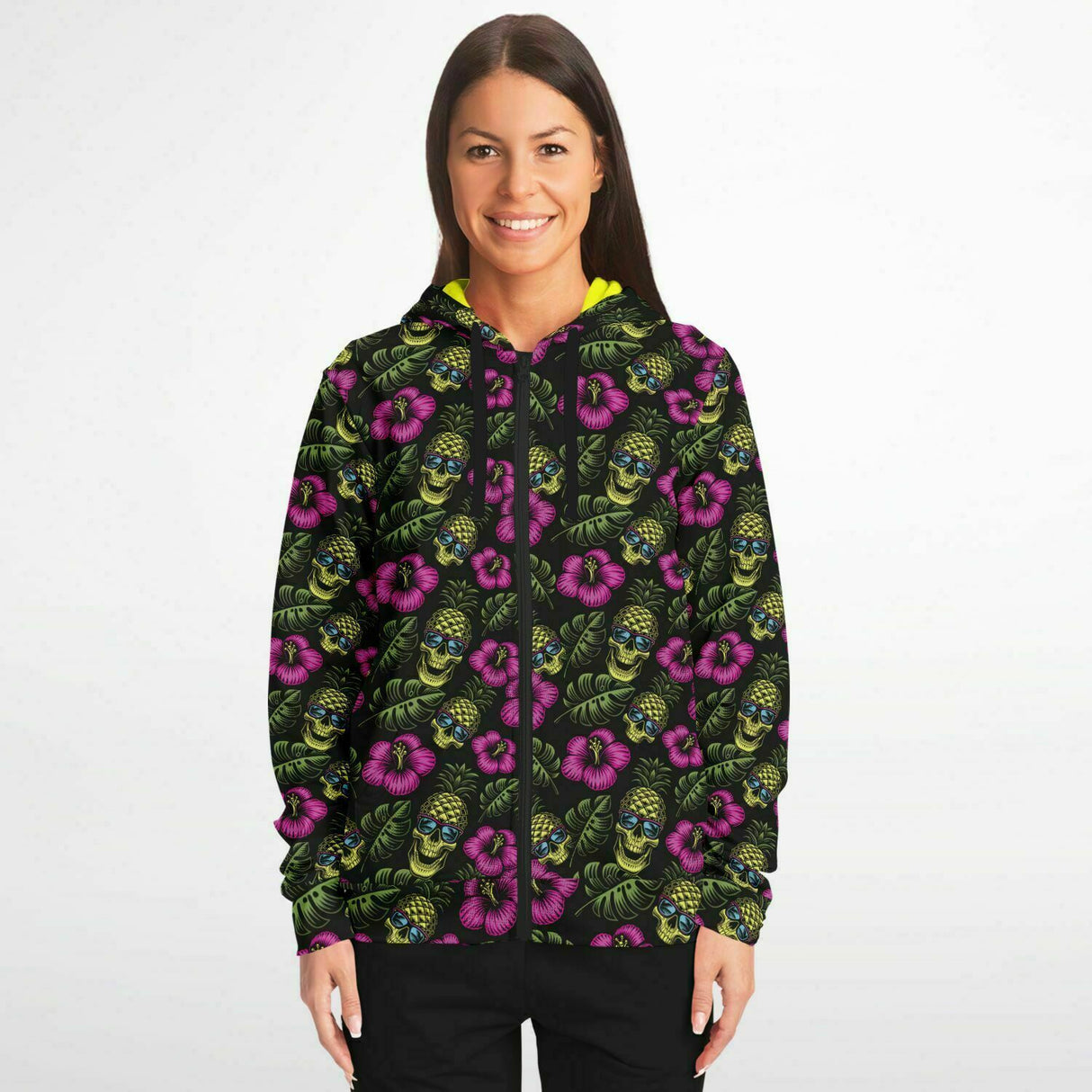 Rad Palm Pineapple Head Zip Up Hoodie