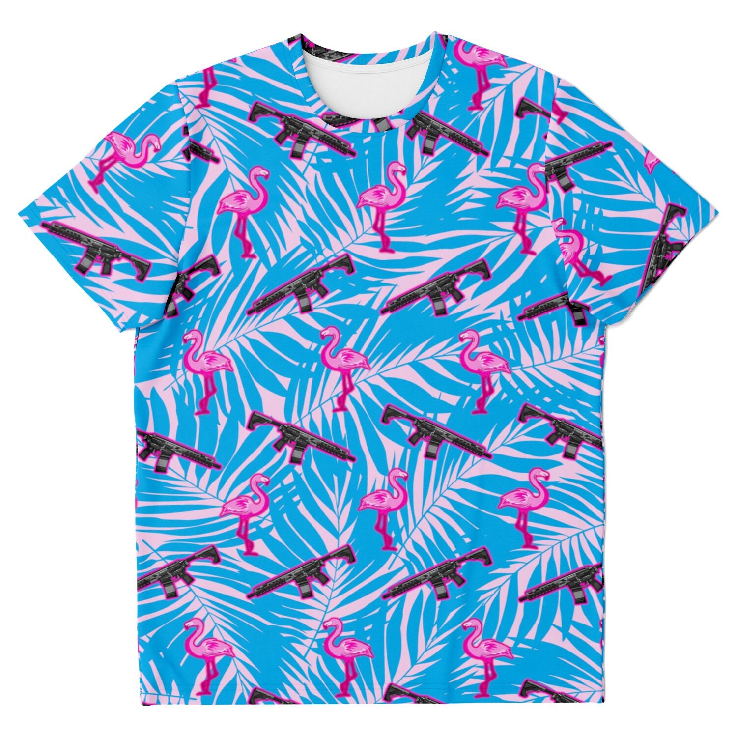 Camiseta unisex con diseño de flamencos de Rad Palm Front Line