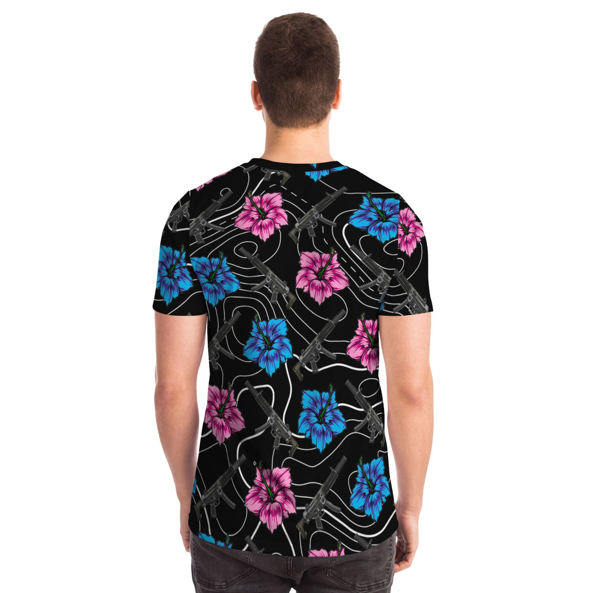 Camiseta negra Hibiscus de alta capacidad de Rad Palm