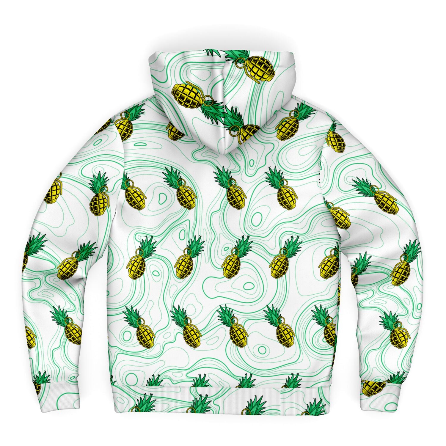 Rad Palm Pineapple Death White Fleece Lined Hoodie