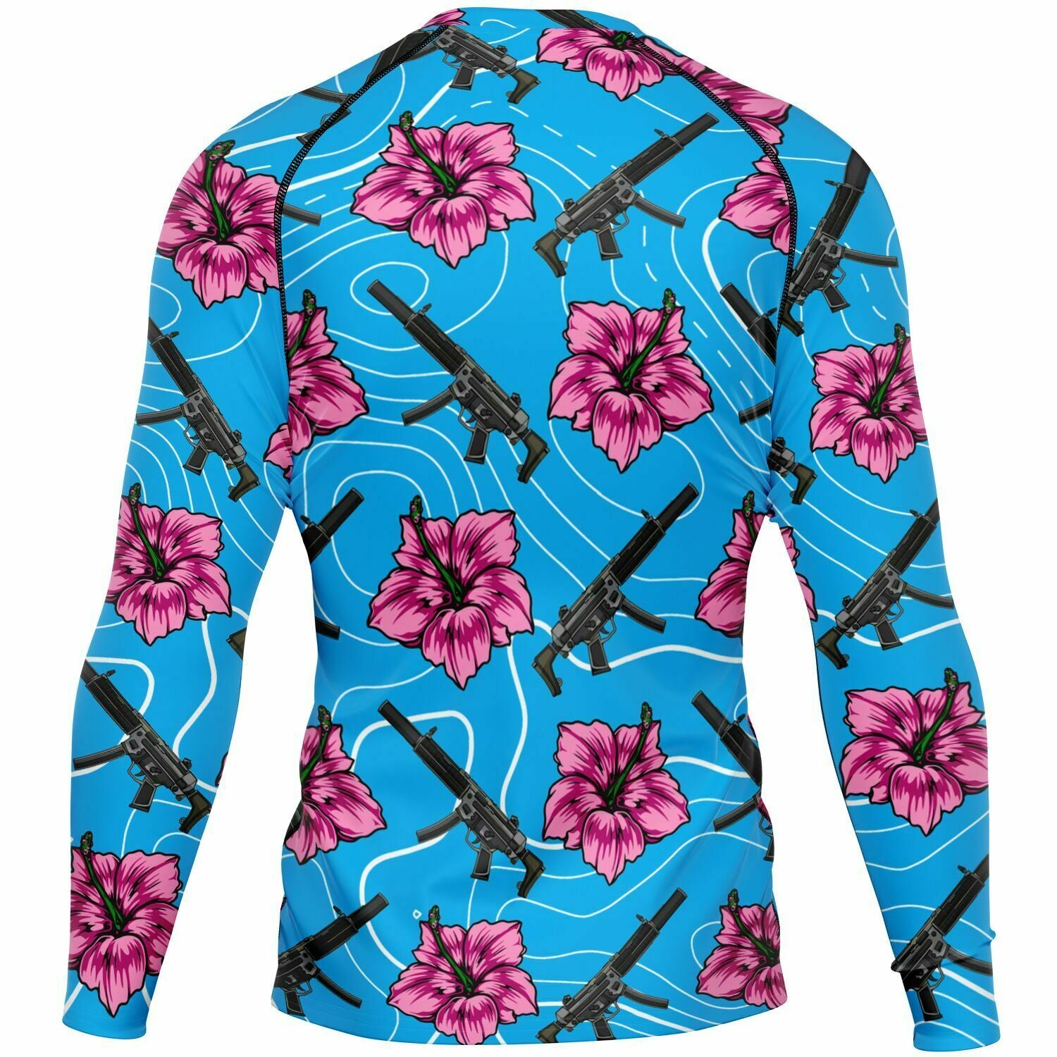 Camiseta de manga corta azul hibisco de alta capacidad Rad Palm