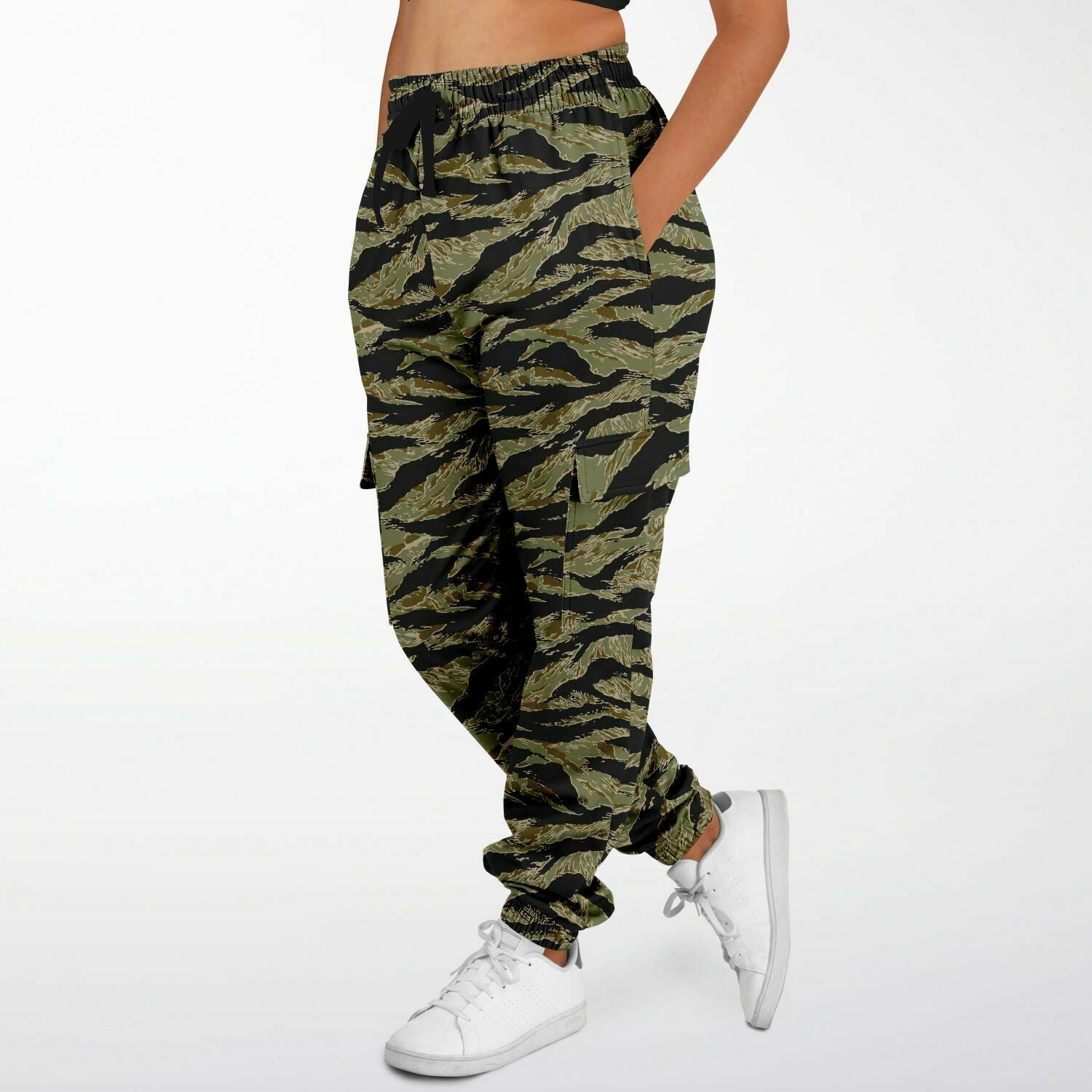 Pantalones de jogging cargo con rayas de tigre de Rad Palm