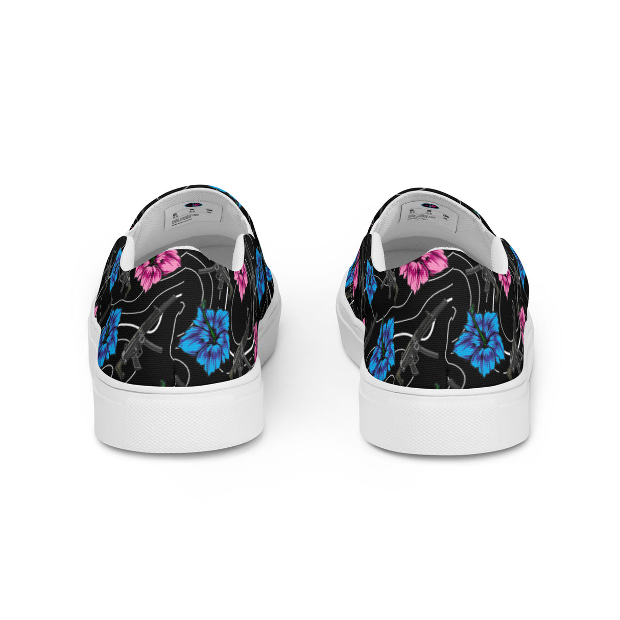 Zapatos de lona sin cordones para hombre de Rad Palm High Capacity Hibiscus Black