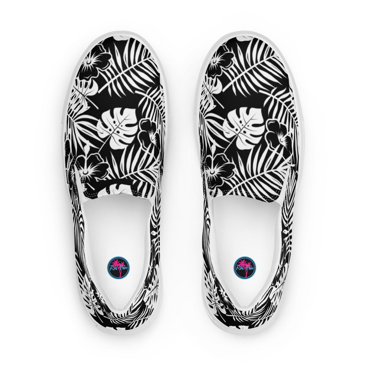 Zapatos de lona sin cordones Rad Palm BLK WHT para hombre