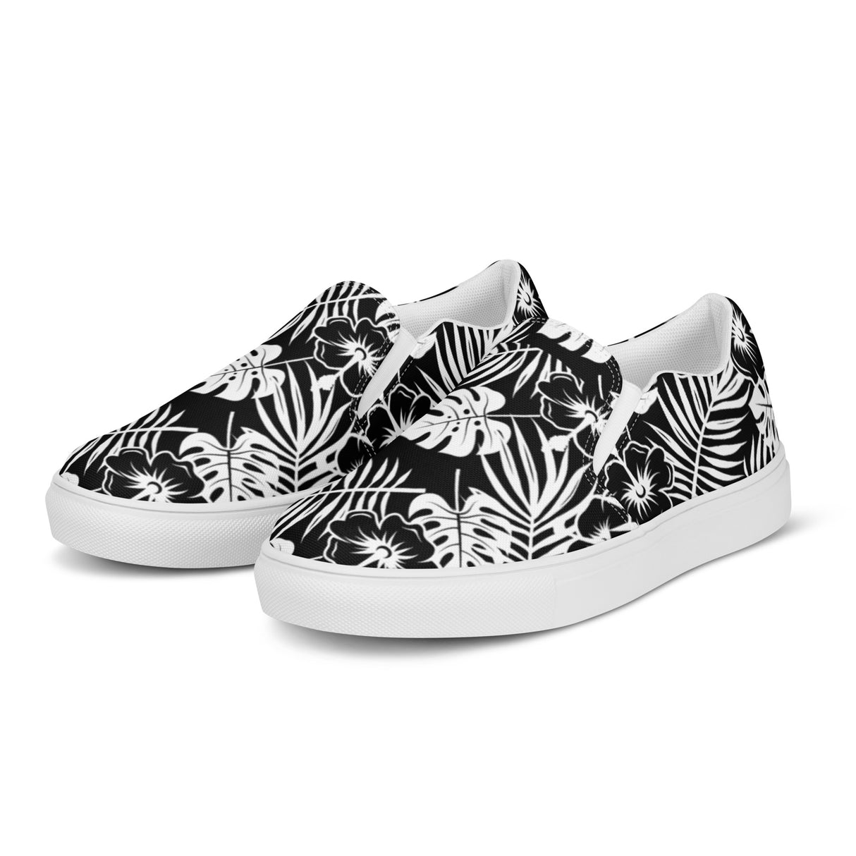 Zapatos de lona sin cordones Rad Palm BLK WHT para hombre