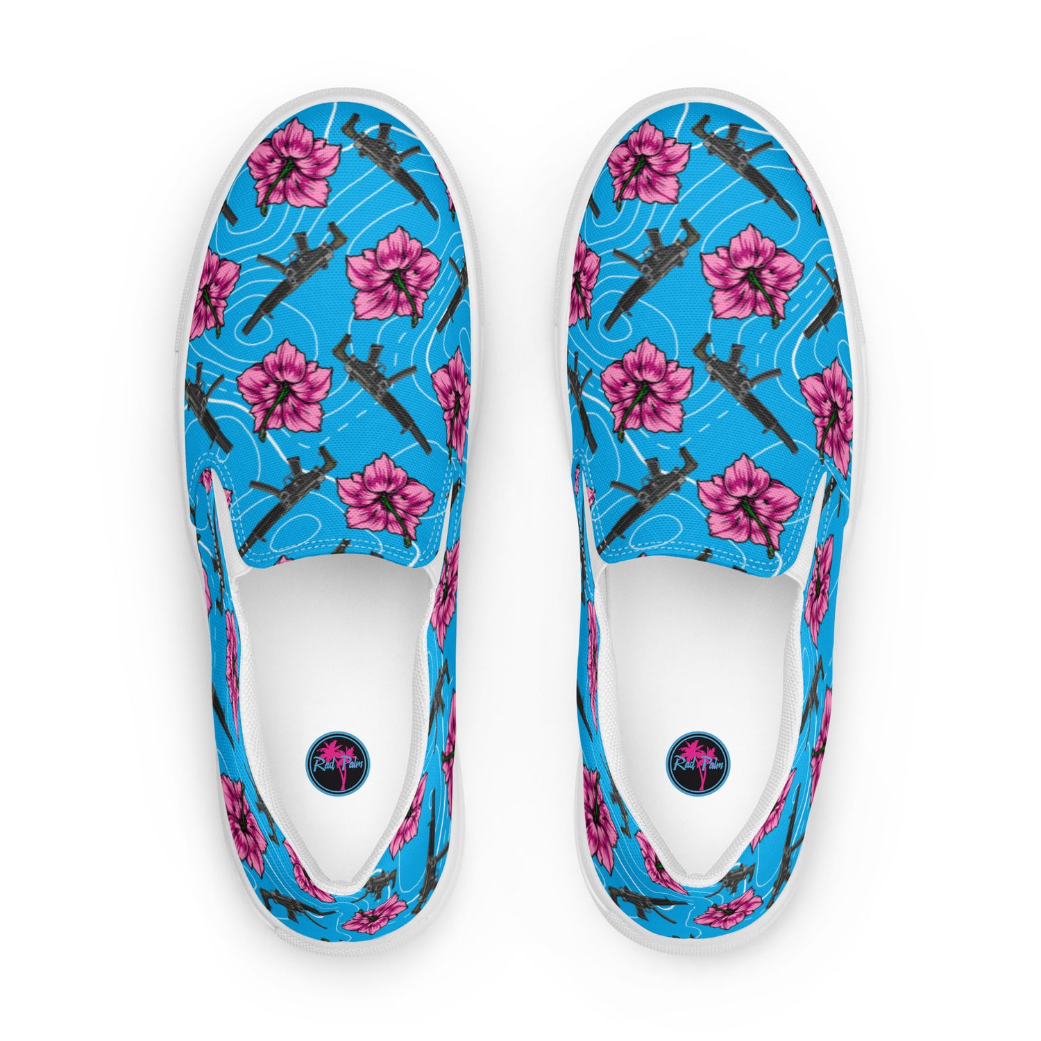 Zapatos de lona sin cordones para mujer en azul hibisco de gran capacidad de Rad Palm