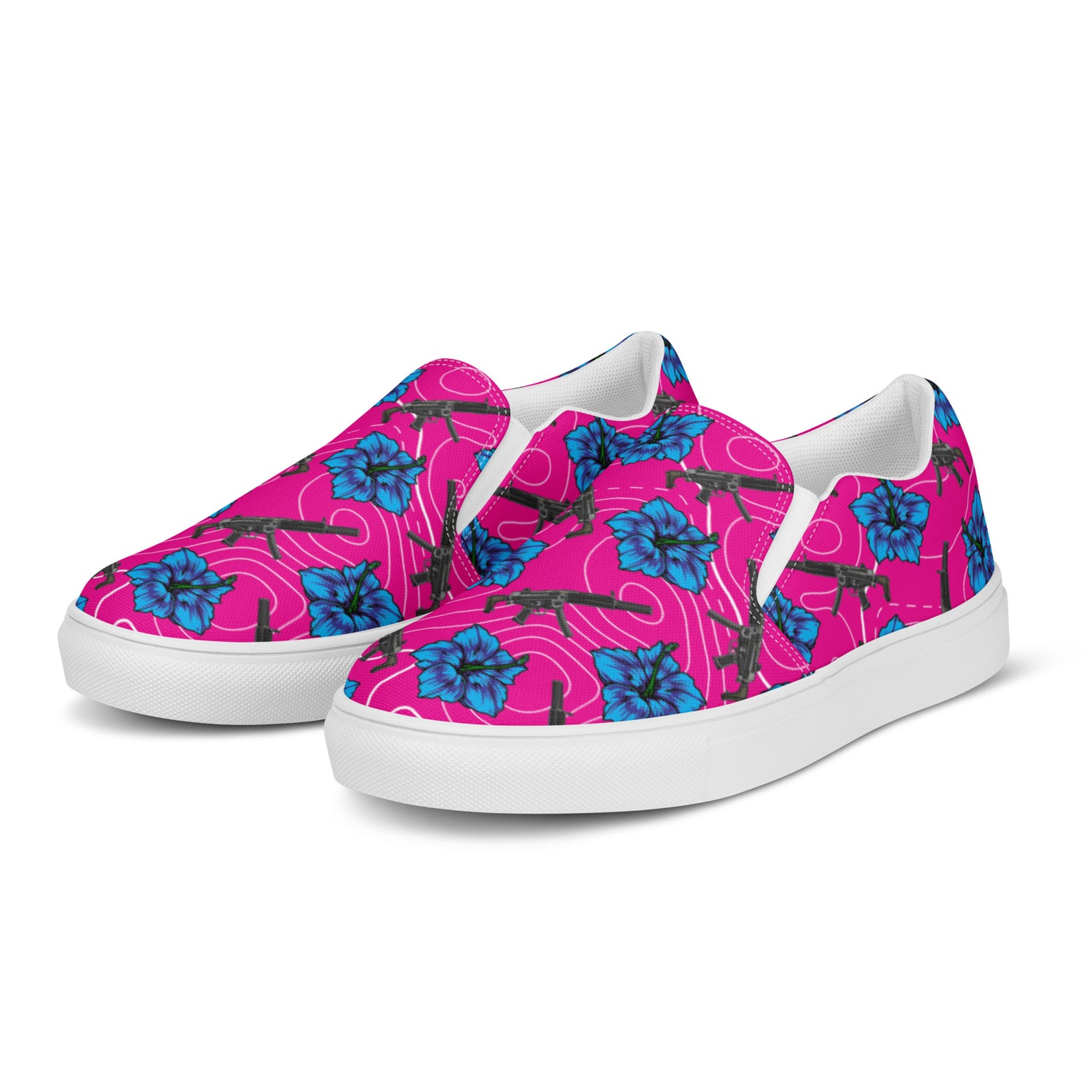 Zapatos de lona sin cordones para mujer Rad Palm High Capacity Hibiscus