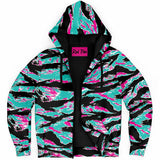 Miami Tiger Stripe Microfleece Ziphoodie