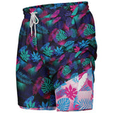 Pantalones cortos 2 en 1 Neon Jungle de Rad Palm para hombre 