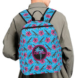 High Capacity Hibiscus Blue Lightweight Casual Backpack