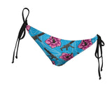 Braguita de bikini azul hibisco de gran capacidad