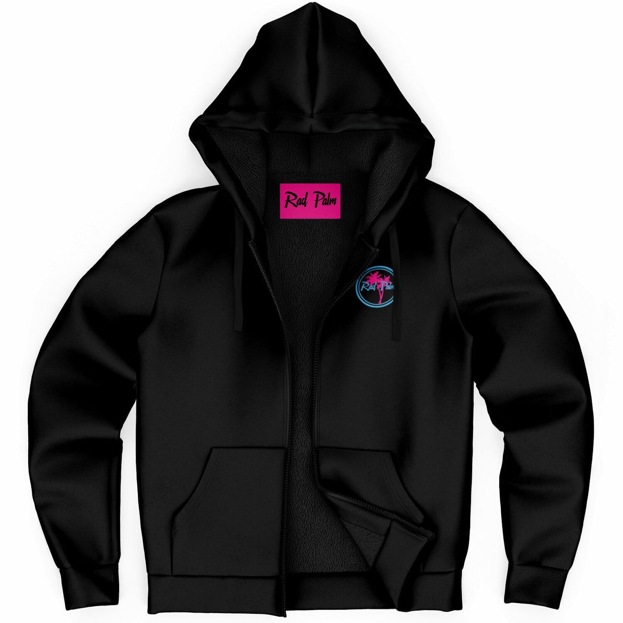 Rad Palm Black Fleece Lined Hoodie