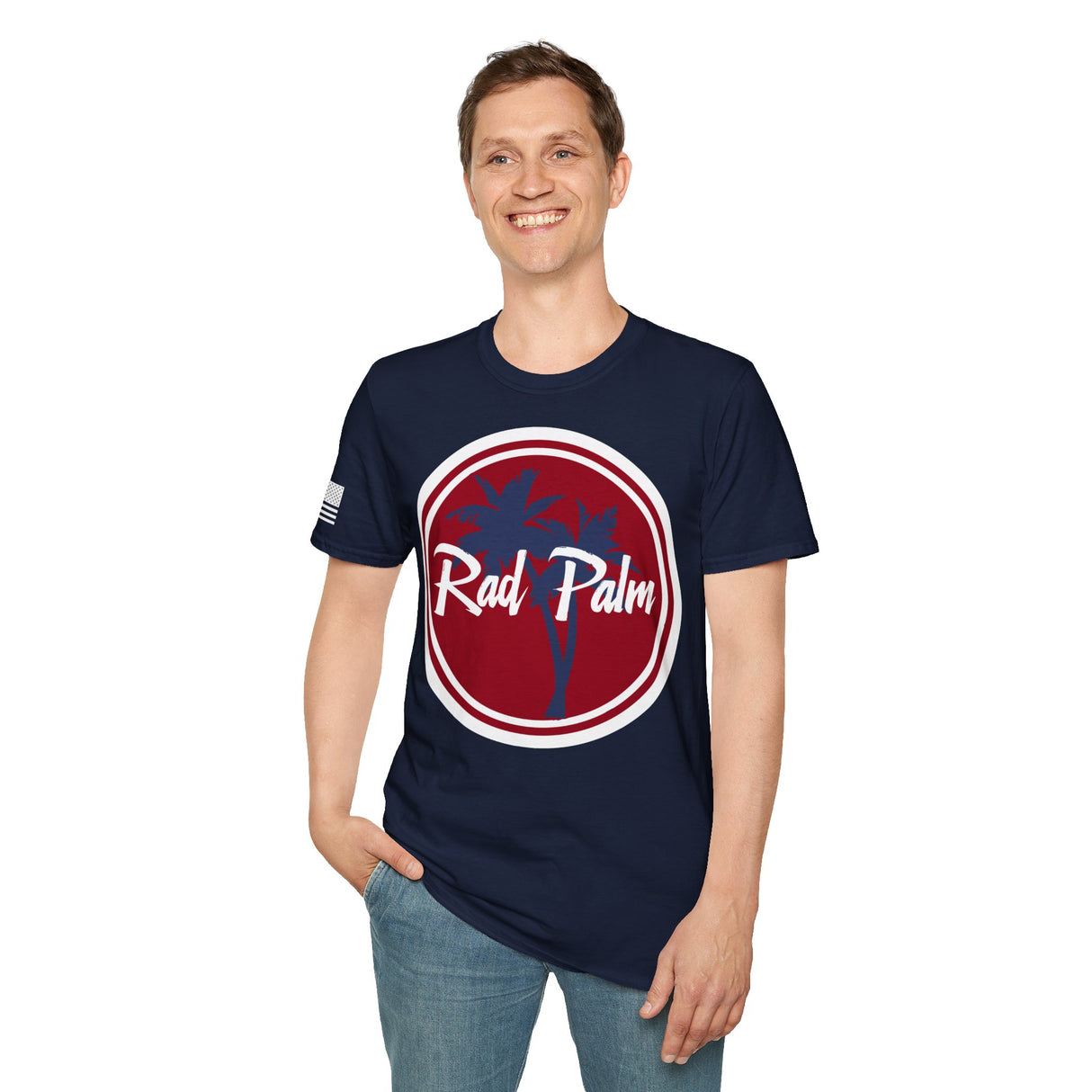 Camiseta unisex de estilo suave con logo grande de American AF de Rad Palm