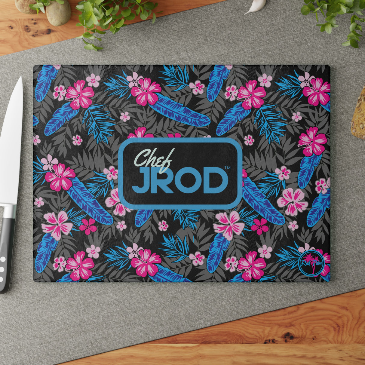 Chef JROD Evening Tropics Glass Cutting Board