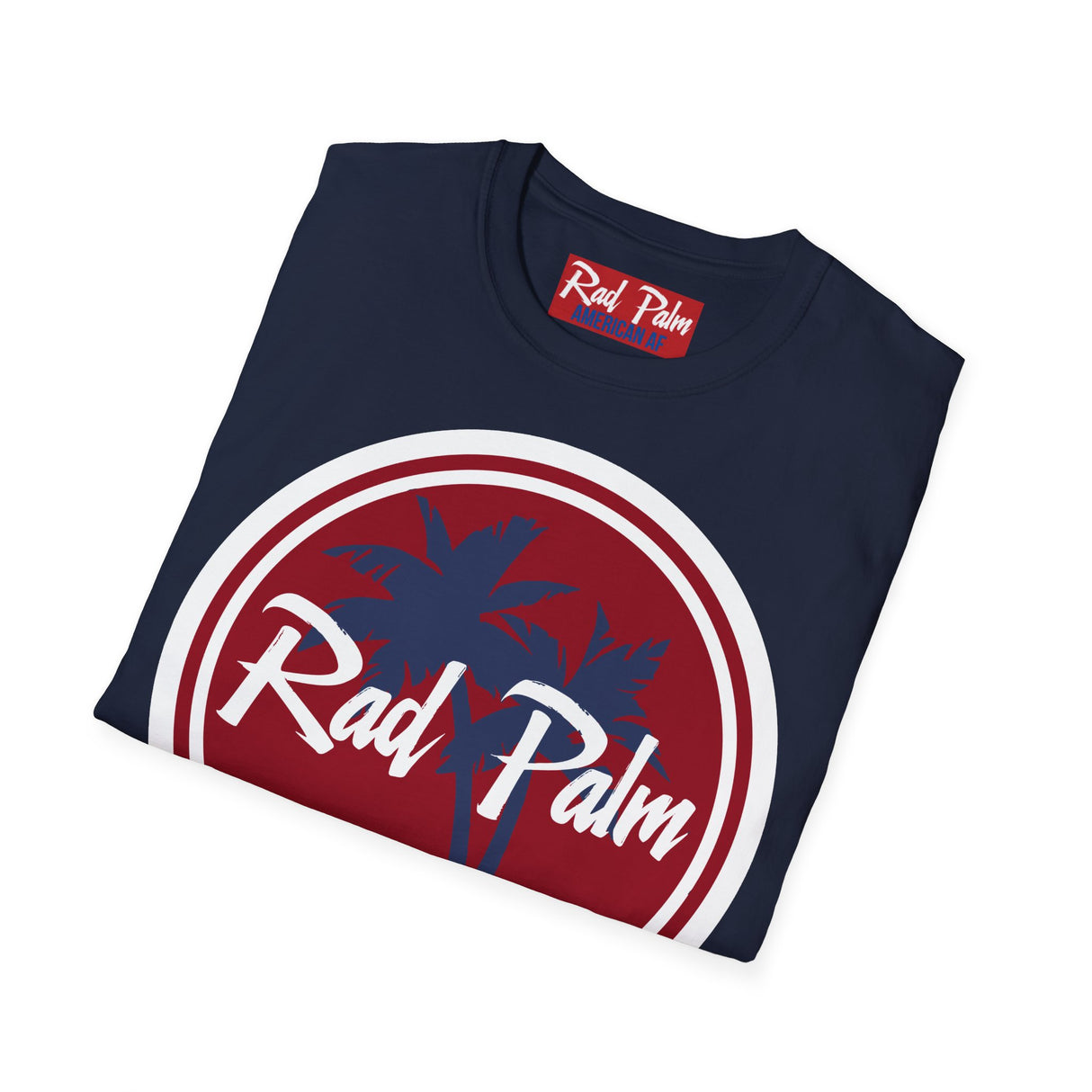 Camiseta unisex de estilo suave con logo grande de American AF de Rad Palm