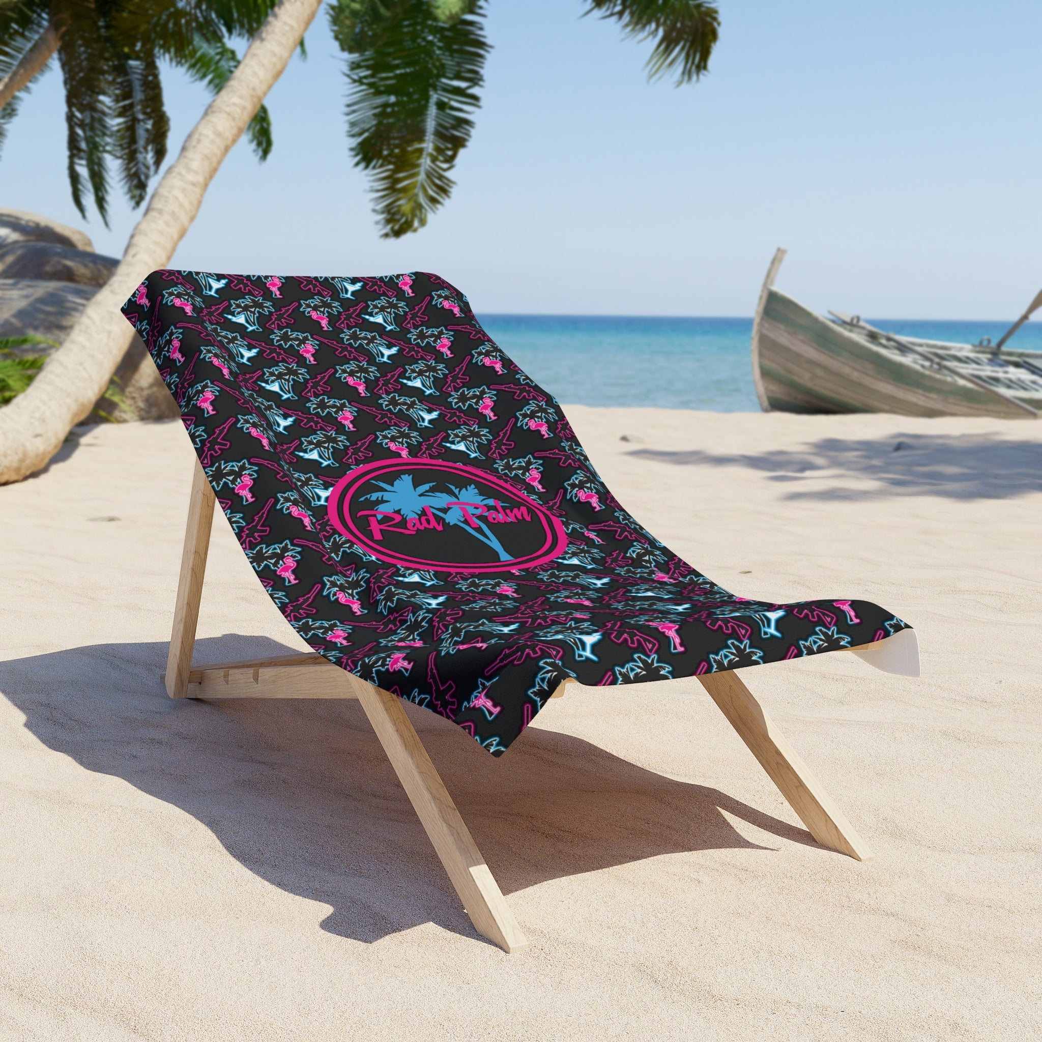 Neon Attack Beach Towel