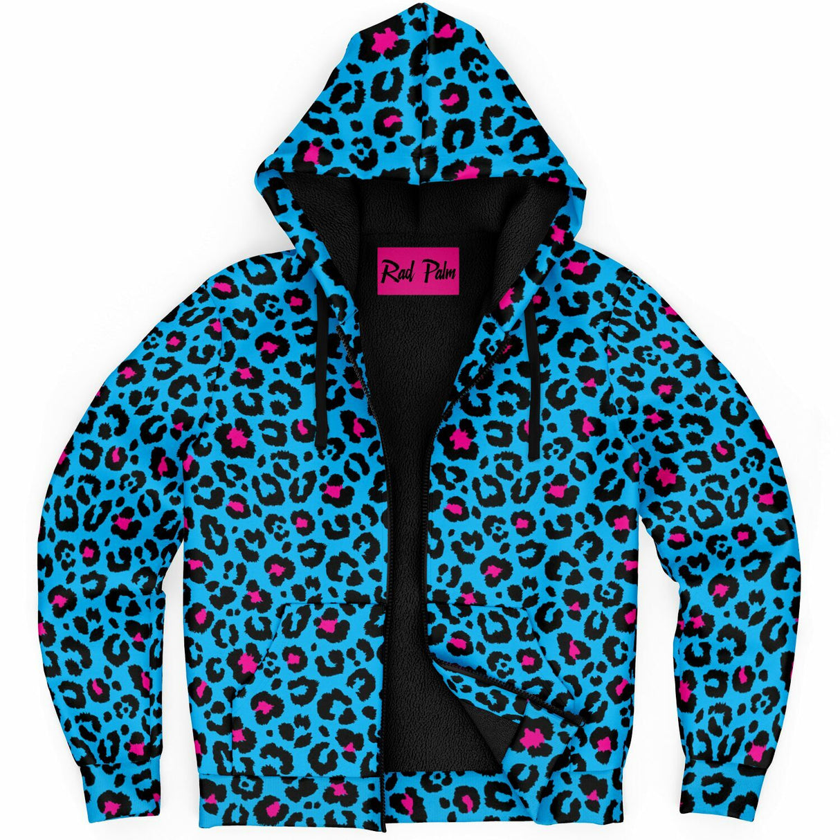 Blue Leopard Microfleece Ziphoodie