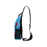 High Capacity Hibiscus Blue Sling Bag