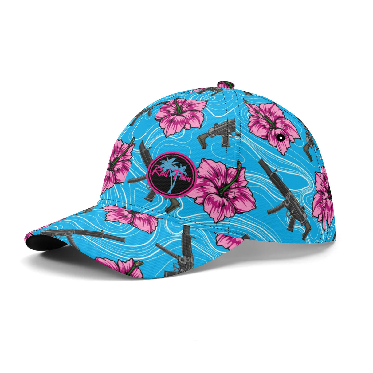 Gorra de béisbol azul hibisco de alta capacidad