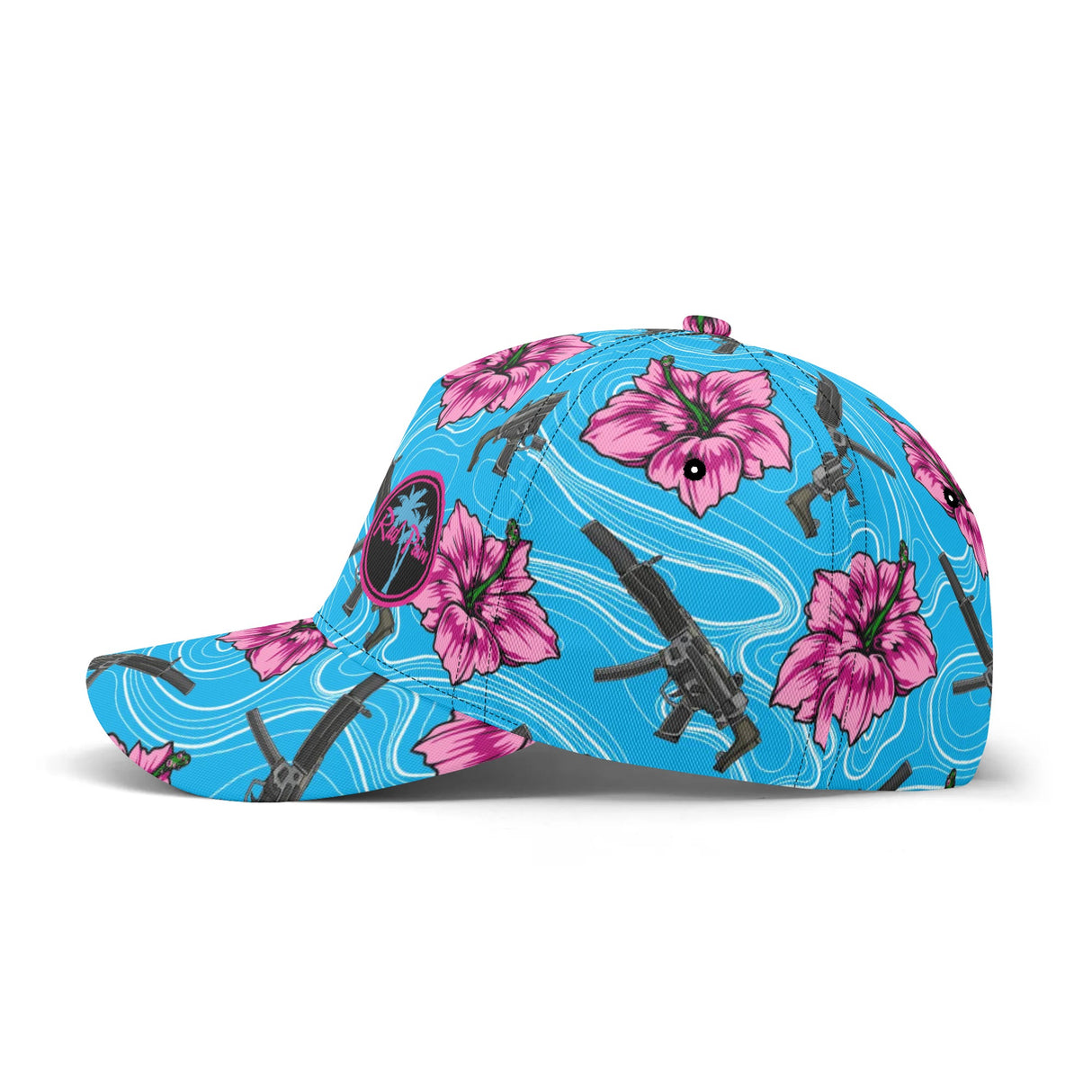 Gorra de béisbol azul hibisco de alta capacidad