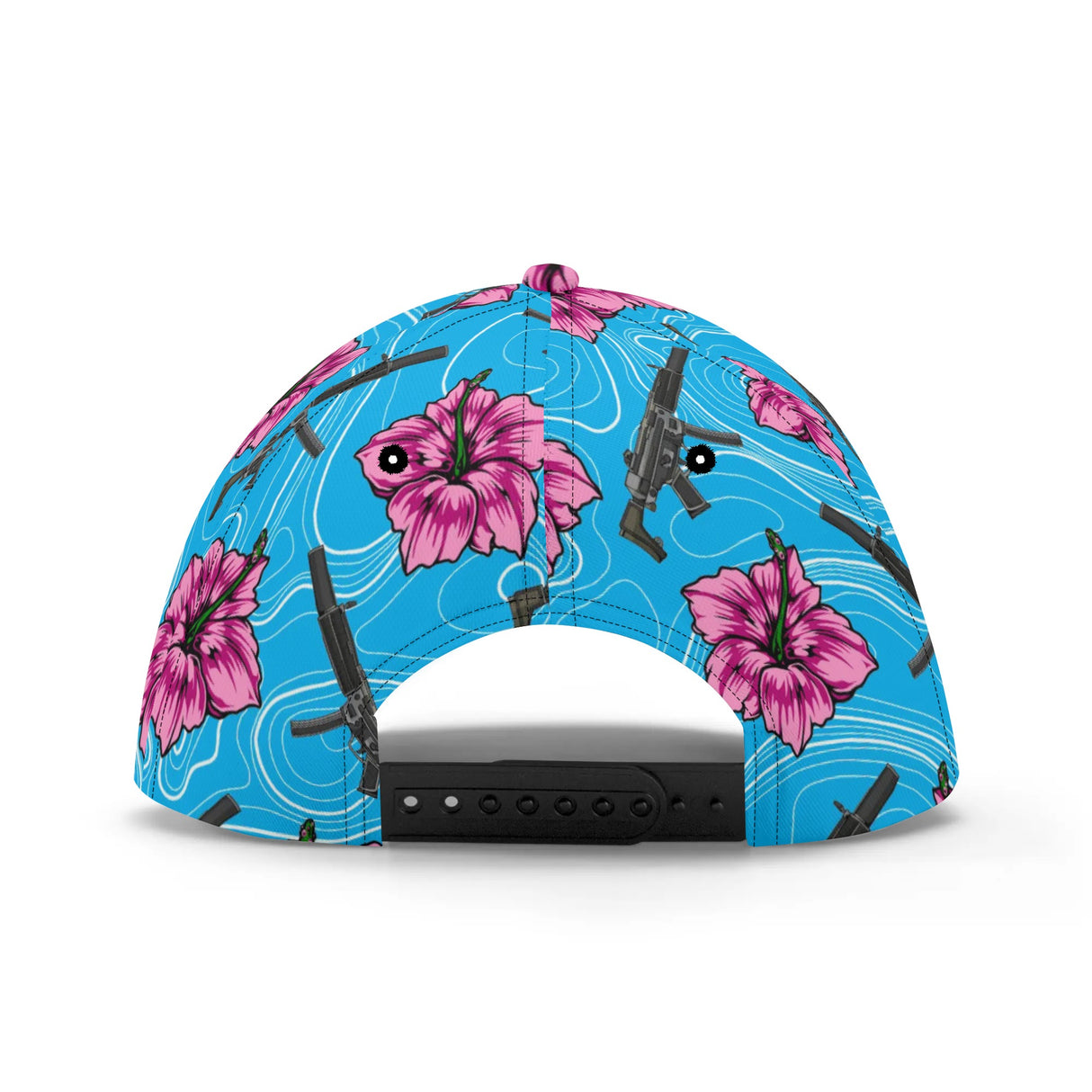 Gorra de béisbol azul hibisco de alta capacidad