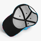 Gorra de béisbol azul hibisco de alta capacidad